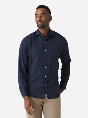 PETER MILLAR  Crown Crafted Men's Amble Cotton-Cashmere Shirt Navy XL NWT